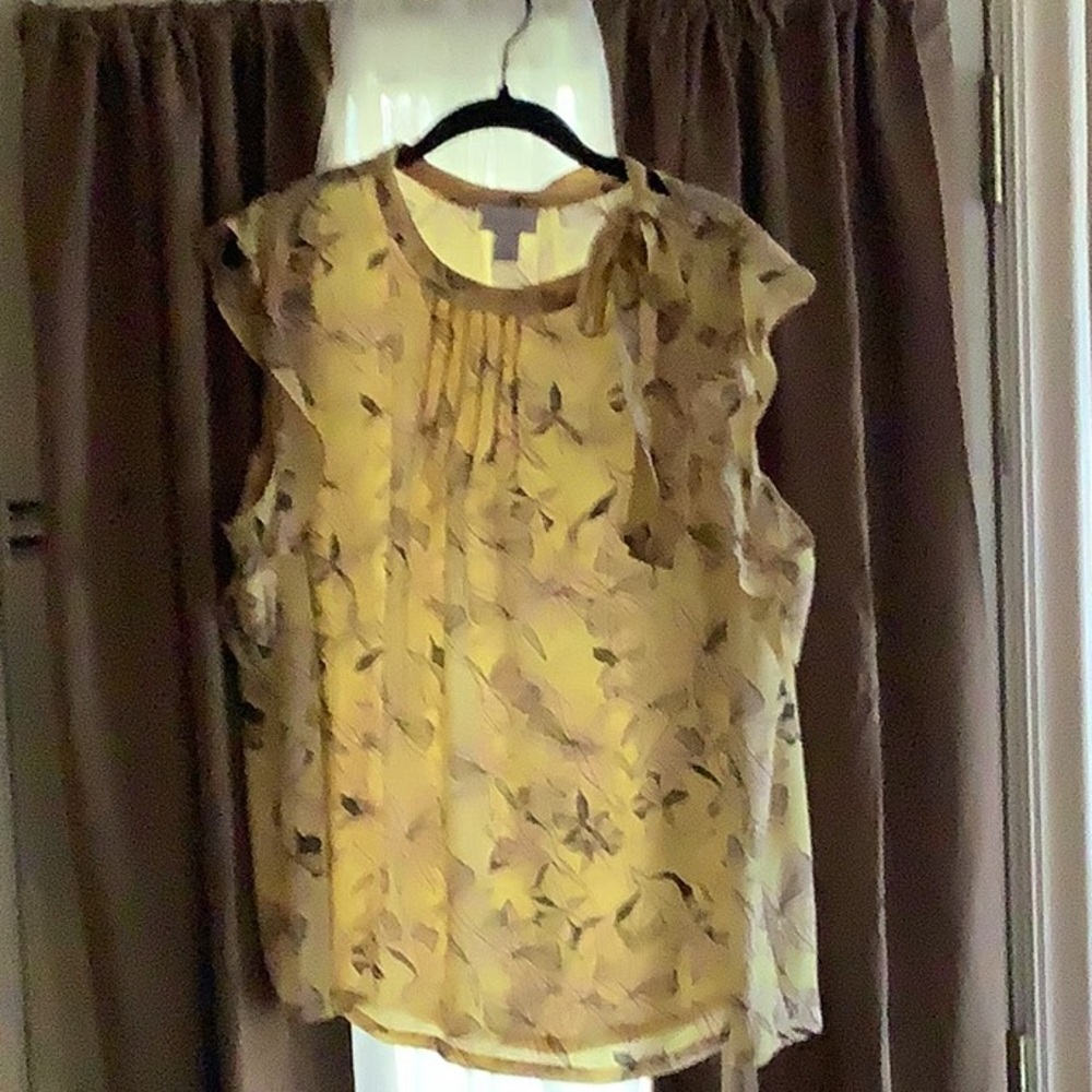 Liz Claiborne Yellow Ruffled Blouse